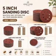ABRASIVE MALL 5" 125MM 5 INCH RED DRY SAND SANDING DISC VELCRO TAPE P1200 P1500 P2000 SANDPAPER PSA