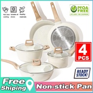 Ecowin IceCream Collection Non Stick Cookware 4PCS Non-Stick Coating Suitable All Stove Including In