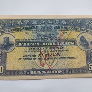 Antique Coins and Ancient Coins Collection 1921 British Business Hong Kong and Shanghai HSBC Bank 50