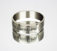 南斯拉夫硬幣戒指 50 第納爾 1985 年男士硬幣戒指 女士硬幣戒指