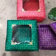 Sokase Mika Warna Ornamen 25 x 25 cm/Box bambu Sokase S Natural/ box bambu/ bambu/ hantaran/Parsel B