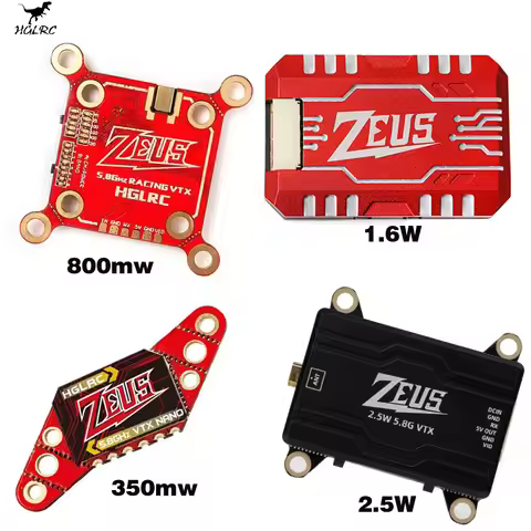 HGLRC Zeus 2.5W VTX 1.6W 350mW VTX 800mW VTX 40CH VTX 5.8G 2.4G Transmitter Built-in Microphone For 