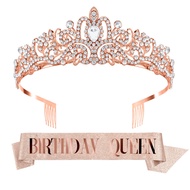 Birthday Sash for Women, Birthday Crowns for Women, Birthday Tiara, Birthday Queen Sash, Birthday Sa