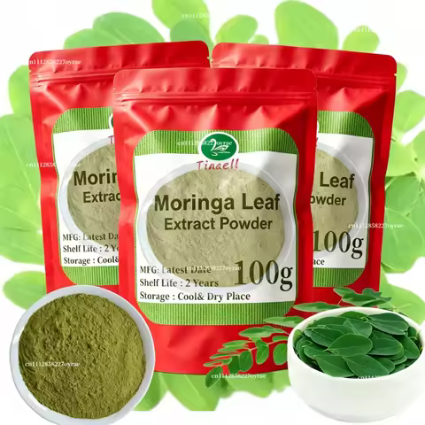 Customized Aluminum Material Production Factory Foil Bag Packaging Moringa Leaf Powder Natural Plant