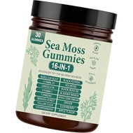 Sea Moss Gummies 16-in-1, Organic Irish Sea Moss  for Immune Support, Digestion, Energy - Vegan, Non