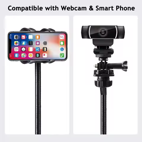 Flexible Desk Mount Gooseneck Clamp Webcam Stand for Gopro/Logitech C925e C922x