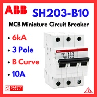 ABB MCB SH203-B10 6kA B Curve 10A 3Pole Miniature Circuit Breaker