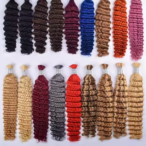 High Quality Deep Wave Bulk 12-26 Inch Human Hair Bundle/1PC/100g #1b#2#4/27/613 Multi-color Selecti