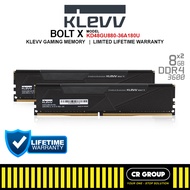 KLEVV BOLT X DDR4 3600 CL18 (2x8GB)/(2x16GB) RAM (Limited Lifetime Warranty)