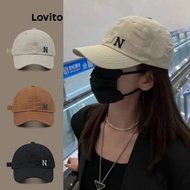 Lovito Casual Hat Letter Embroidery Hats for Women LFA11659