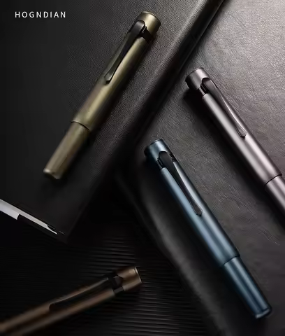LT Hongdian Short Metal Pocket Fountain Pen Cartridge System Luxury Gift Box Stylish Business Studen