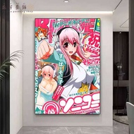 ห้องกระดาษโปสเตอร์สีขาวเกม Perilla-Super Sonico สำหรับตกแต่งบาร์คาเฟ่ภาพวาดตกแต่งย้อนยุค
