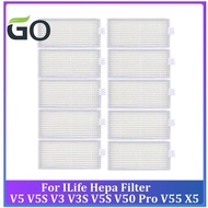 10PCS Hepa Filter for ILife Hepa Filter V5 V5S V3 V3S V5S V50 Pro V55 X5 Robot Vacuum Cleaner Replac