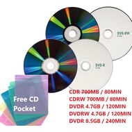 CD / DVD KOSONG 700MB 80MIN / 4.7GB 120MIN Blank CDR CD-R DVDR Free Cover CDRW CD-RW DVDRW DVD-RW 8.