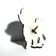 手工木作萌寵桌鐘 比熊