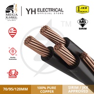 [PER METER] Mega Kabel 70mm 90mm 120mm Insulated PVC 100% Pure Copper Cable SIRIM approve JKR spec K