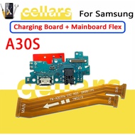 USB Charger port For Samsung A30S Motherboard Main Board Flex Cable + Charging Board Part