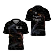 Tinishop - AK47 V-Neck T-Shirt | AK47 Full Print Men's T-Shirt | AK47 Weapon T-Shirt