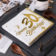 A LOVABLE Hot Stamping Disposable Napkins 20th 30th 40th 50th 60th Anniversary Party Supplies Weddin