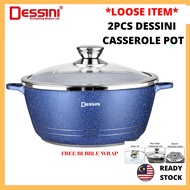 Dessini 2 pcs Cookware Original Non Stick Soup Casserole Pot Pan Granite Wok Periuk Pots size 20/ 24/28/ 32 &amp; 40 cm