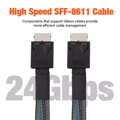 24Gbps SFF-8611 Male To Male Cable For Oculink PCIE 4.0 Mini SAS SFF 8611 SFF8611 4i PCI-Express Hig