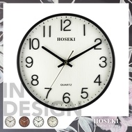 HOSEKI (30cm) Designer Wall Clock Series H-9421 Silent Sweep Quartz 3D Embossed Numbers Modern Wood 