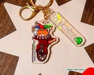 RFZOG 壓克力鑰匙圈系列 毛茸茸尾巴馬戲團 小熊貓的獨輪車秀