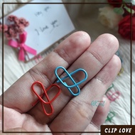 Paper Clip Love Klip kertas bentuk love warna warni untuk penjepit ketas/kartu ucapan/buket