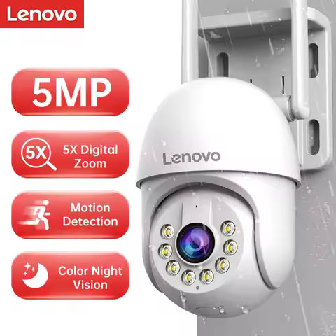Lenovo 5MP Smart Wifi PTZ Camera Outdoor 5x Digital Zoom Auto Tracking ONVIF CCTV IP Camera Security