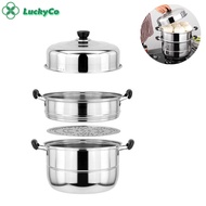 ▦┋★Luckyco★ Cod Steamer 3-2 Layer Siomai Steamer Stainless Steel Cooking Pot Kitchenware