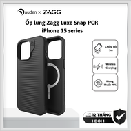 Ốp lưng iPhone 15 Pro | 15 Pro Max ZAGG Luxe Snap PCR hỗ trợ sạc MagSafe - Hàng chính hãng bảo hành