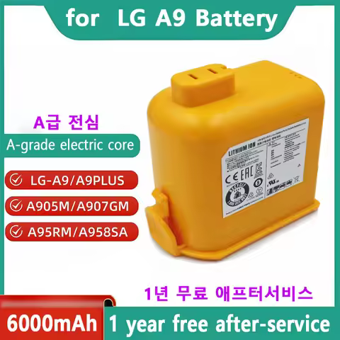 6000mAh New Battery EAC63382208 EAC63758601 for LG Cord Zero A9 Plus A9 Max A9K Pro A9M A9MASTER2X A