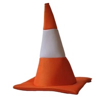Funny Foldable Traffic Cone Hat Dress Up Masquerade Stage Hat Role Play All Age Halloween Costume Fu