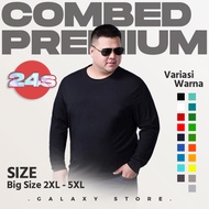 Jumbo Plain T-Shirt Big Size 2XL - 5XL Long Sleeve Cotton combed 24s Premium Long Sleeve