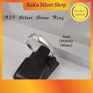 Original 925 Silver 3mm CZ White Stones Ring For Women | Perempuan Cincin Batu CZ Putih Perak 925 | Ready Stock