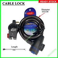 BIKE & BICYCLE ANTI-THEFT HIGH QUALITY CABLE LOCK