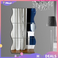 MEE 6pcs 3D Wave Wall Stickers Mirror Waterproof Removable Stickers for Room Wall Decoration