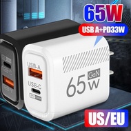 ZHAOX55OI Phone Charger Adapter, Fast Charging EU/US 65W GaN Charger Plug, USB A+C PD Type C Accesso