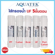 Aquatek Inline ชุด ไส้กรองน้ำ 5 ขั้นตอน ระบบ UF EXMA Capsule แบบ เกลียว Inline ไส้กรองInline PP CARB