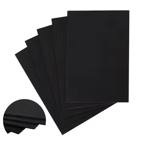 5 Pcs Black Corrugated Plastic Sheets 7.8x11.8 Inch Corrugated Poster Board 3mm Thick Blank Yard Sig