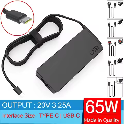 65W 20V 3.25A TYPE-C Laptop Ac Adapter Charger For Lenovo IdeaPad Yoga 910 920 C630 C930 C940 S940 9