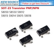[20-100pcs] S8050 S8550 S9012 S9013 S9014 S9015 S9018 SOT-23 Transistor PNP/NPN J3Y 2TY 2T1 J3 J6 M6