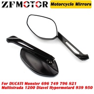 puncutua Motorcycle Rearview Side Mirror Handlebar Mirror For DUCATI Monster 696 749 796 821 Multistrada 1200 Diavel Hypermotard 939 950