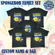 BIRTHDAY TSHIRT SPONGEBOB SQUAREPANTS FAMILY SET KANAK DEWASA BAJU