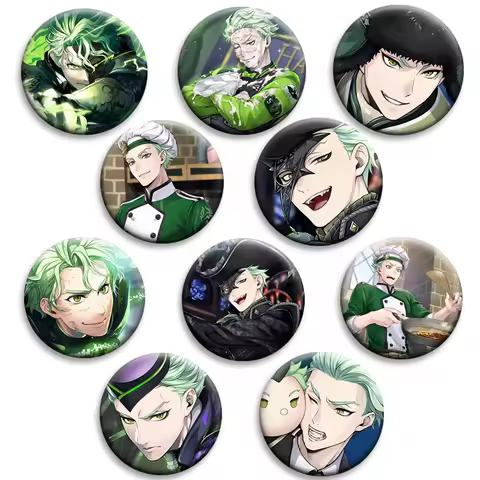 Anime Game Twisted Wonderland Enamel Pins Cartoon Sebek Zigvolt Cosplay Badges Round Brooch for Clot