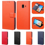 For Samsung Galaxy J4 2018 J400 J400F J4 Plus J4+ J415F-DS Prime 2018 Solid Color Flip Cover Simple Leather Phone Case