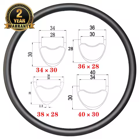 29er MTB XC Carbon Rim Disc 34×30 36×28 38×28 40×30 Tubueless Chlincher 24H 28H 32H 36H Cross Countr