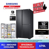 Samsung Side by Side Inverter Fridge (670L) RS63R5591B4/ME with Flexzone Refrigerator / Peti Sejuk