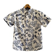 Hawaiian Shirt Chest 42 Shoulder 17.5 Length 27 Cream Color Eighth Avenue Brand 1 Cotton (T08) Secon