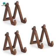 3 Piece Wooden Plate Holder Display Stand, Decorative Picture Frame Photo Stand Wood Color for Decor